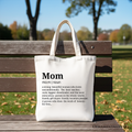 Mom Definition Canvas Tote Bag, Funny Mothers Day Gift Shopper